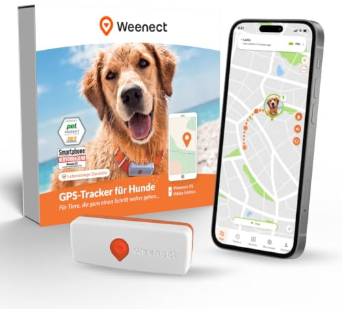Weenect Dog XS - Mini-GPS für Hunde | Abonnement erforderlich | Eine Position pro Sekunde • Ohne Entfernungslimit • Weglauf-Alarm < 1 Min. • Rückruftraining • Wasserdicht