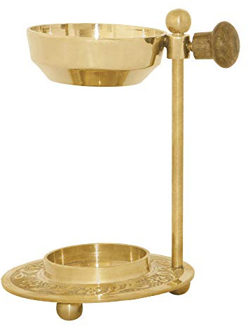 Bitto Weihrauchbrenner Oman golden Messing verstellbar, H 10 cm, Ø des Siebes: 5,5 cm