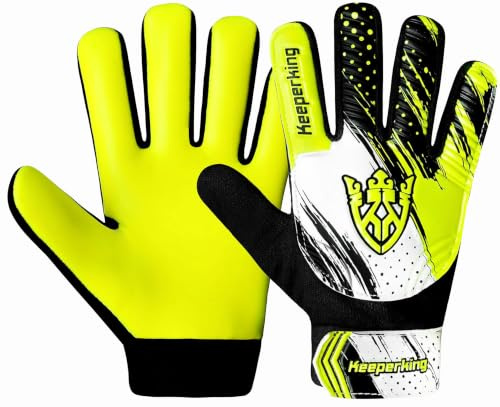 Keeperking Torwarthandschuhe Kinder Clawxen, Jungen und Mädchen, Junior Fußballhandschuhe Fußball Spielerhandschuhe für Jungen tormannhandschuhe Große 3-7