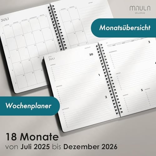 Terminplaner 2026 A5 – Kalender 2026 Buchkalender – Wochenplaner für Termine & Organisation – Planer Minimalist – Praktischer Terminkalender Jan - Dez 2026 mit Deutschen Feiertagen - Klimafreundlich