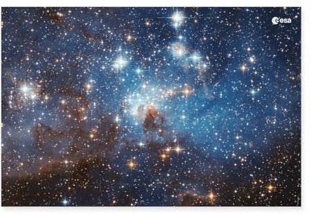 Spreadshirt ESA European Space Agency Hubble Teleskop Große Magellansche Wolke Large Magellanic Cloud Poster 90x60 cm, One size, Weiß