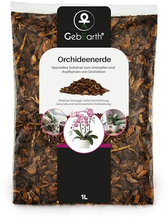 GebEarth® | Orchideenerde, Substrat für Orchideen 1 Liter【 Professionelle Orchideenerde für alle Orchideen 】
