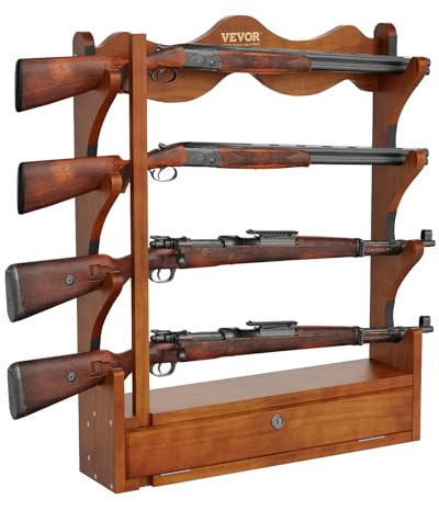 VEVOR Waffenregal zur Waffenaufbewahrung, 4 Gewehre Gewehrhalter Waffentresor-Zubehör für Gewehre & Schrotflinten, Waffenhalter im Waffenschrank, Schrotflinten-Gewehrauflage 60 kg Gewichtskapazität