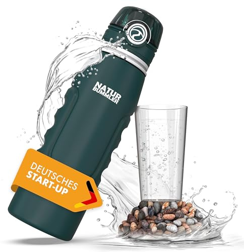 NATURBUMMLER Wasserfilter Flasche [1000 ml] faltbar & ultraleicht – Filtert 99,99 % aller Bakterien (200L Kapazität) – Trinkflasche mit Filter für Outdoor Survival Camping & Wandern