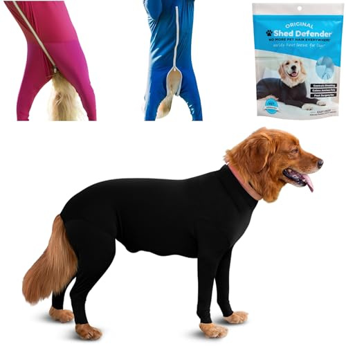 Shed Defender Original Hunde-Body gegen Haaren – Bekannt aus Shark Tank, Leichter atmungsaktiver Hundeanzug, Ganzkörper-Anzug, Genesungsanzug, beruhigt bei Angst, einfaches An- & Ausziehen