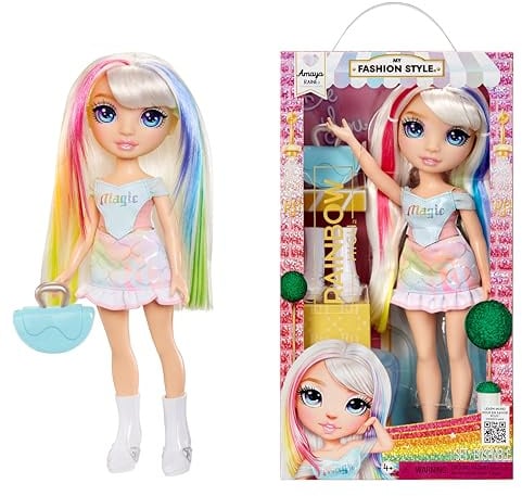 Rainbow High My Fashion Style Doll - Amaya - 28 cm Regenbogenfarbene Modepuppe mit Aufsehenerregendem Outfit und Schicker Handtasche, zum Spielen, Bewegen, Sammeln, Für Kinder von 4 bis 12 Jahren