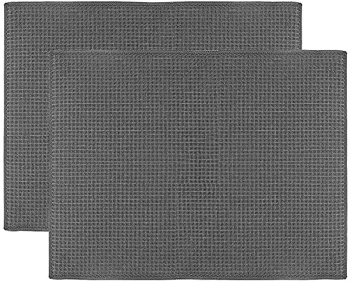 Ulable Abtropfmatte aus Mikrofaser, schnell trocknende Abtropfmatte für Küche, Arbeitsplatte, Tischzubehör, Maschinenwäsche, 51 x 38 cm, 2er-Pack