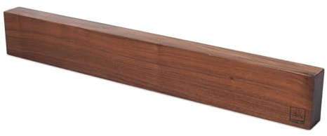 zayiko Magnetleiste 50 cm aus massivem Nussbaumholz für bis zu 10 Messer | Durchgehende Magnetstruktur, klingenschonende Holzoberfläche, Wandmontage mit Schrauben und Dübeln; nicht für Keramikmesser