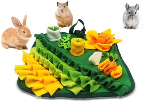 Kaninchen-Futtermatte, Hasen-Schnüffelmatte für Hamster, Puzzle-Spielzeug, interaktive Futtermatten für Meerschweinchen, Hunde, Igel, Chinchillas, Frettchen, Kleintiere, Stressentspannung (Grün, S)