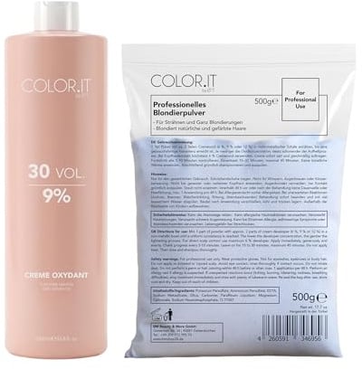COLOR.IT by BM Blondier-Set 1000ml Creme-Entwickler und 500g Blondierpulver (9%, 1er Pack)
