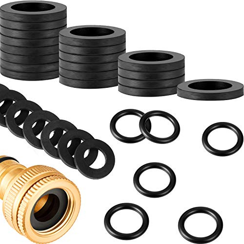 Outus 72 Stück Gummi Schlauch Unterlegscheiben Dichtungsringe Fachdichtung Set - 24 Stück 1/2 Zoll Unterlegscheiben, Schlauch O-Ringe und 24 Stück 3/4 Zoll Duschschlauch Unterlegscheiben