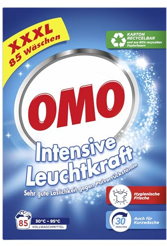 Omo Waschpulver XXXL Vollwaschmittel für intensive Leuchtkraft und hygienische Frische 85 WL