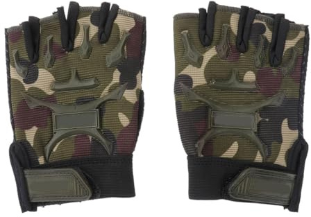 LIOOBO 1 Paar Camouflage Kids Sports Halbfingerhandschuhe Fahrradhandschuhe für den Außenbereich