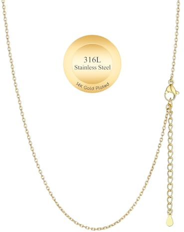 Suplight Gliederkette Damen ohne Anhänger Edelstahl Charm Choker Kette, Breite 1,4 mm / 2,5 mm, Kettenlänge 35/41/46/51/56/61/66/71/76cm+2cm