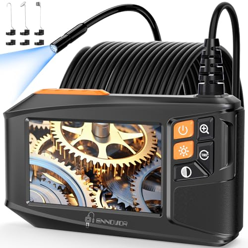 Endoskopkamera mit Licht 10m, Ennovor 1080P HD Digital Endoscope mit 4.3-Zoll-IPS- Bildschirm, IP67 Wasserdicht Rohrkamera mit 8 einstellbaren LEDs, 8mm Schlangenkamera Inspektionskamera