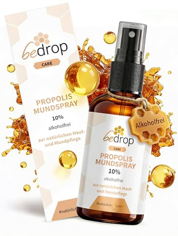 bedrop Propolis Extrakt Spray als Mundspray 30ml alkoholfrei & wasserlöslich - Auch für Kinder & Tiere geeignet - Reine Imker Qualität, ohne Alkohol, keine Zusatzstoffe