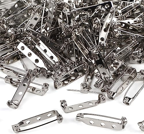 SWAIWIS 200 Stück Broschennadeln, 25mm Anstecknadel mit Sichere Schnalle, Stangennadeln für DIY Hochzeit Schmuck Abzeichen Corsage, Sicherheitsnadeln