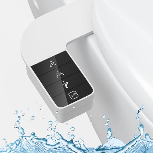 Couleeur Bidet Aufsatz für Toilette, Nicht Elektrisches Kaltwasser-Bidet mit Einziehbaren Doppel Selbstreinigenden Düsen (Front- und Heckreinigung), verstellbarer Wasserdruck WC Bidet Aufsatz