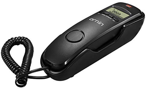 Ornin T112 Trimline Festnetztelefon mit Anruferkennung, Wandmontage(Schwarz)