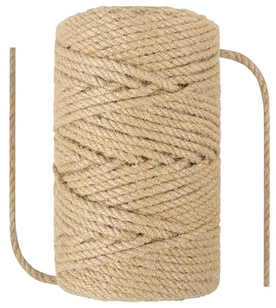NorthPada 5 mm 100 Meter Natürliches Jute Seil Strapazierfähige Dicke Schnur für DIY, Garten, Bindung, Handwerk und Verpackungsmaterial