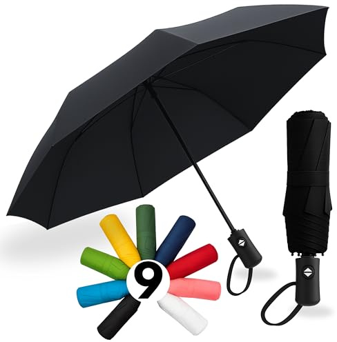 Regenschirm sturmfest I Taschenschirm leicht 360 Gramm I Regenschirm klein Ø 95cm für Reise und Alltag I Taschenschirm automatik auf und zu I Perfekt für Damen und Herren I Drytogo