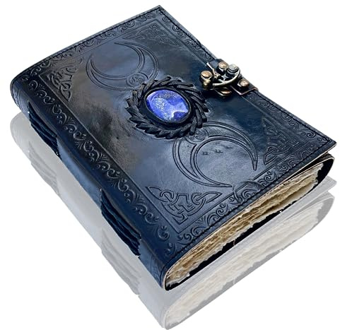 URBAN LEATHER Book Of Shadows – Vintage-Leder Journal – Büttenrand, Handgefertigtes Gotisches Grimoire Notizbuch, Wicca Tagebuch & Skizzenbuch, B6 18 X 13 Cm, Reisegeschenk Für Schriftsteller