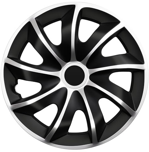 WERKTHOR Premium Radkappen 13-16 Zoll - Radkappen 14 Zoll 4er Set in Schwarz/Silber für idealen Felgenschutz - Schlagfest & bruchsicher - Autofelgen Radblenden