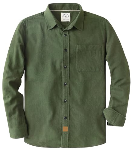 Dubinik® 6 oz Flanellhemd Herren Kariert Button Down Baumwolle Draußen | Freizeit-Shirt, Flanellhemden Herren Langarm, Western Fleece Shirts, Freizeithemd Normale Passform, Weich,Retro, Arbeit