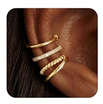LOLIAS Ear Cuff Gold für Damen Fake Ohrringe Ohne Ohrloch Gold Earcuffs Fake Piercing Ohr Helix Conch Clip Ohrklemme Ohrmanschette Ohrclips Ohrschmuck Damen