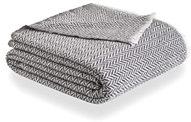 Todocama Extra weiche Baumwolldecke, Vier Jahreszeiten, Mehrzweck-Tagesdecke, Sofaüberwurf, Tagesdecke, Sofaüberwurf (dunkelgrau), PRCMAMSGROS, 120 x 180 cm
