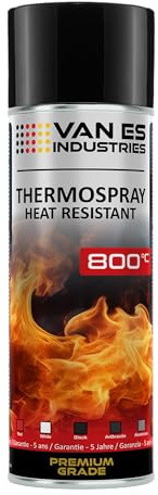 VE-INDUSTRIES Thermolack Spray Ofenlack Auspufflack Hitzebeständiger Lack Ofenfarbe 800°C div. Farben (Schwarz)