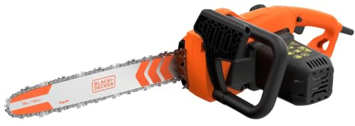 BLACK+DECKER 2000 W Elektro-Kettensäge, 40 cm mit rückschlagarmer Kette, BECS2040-Q