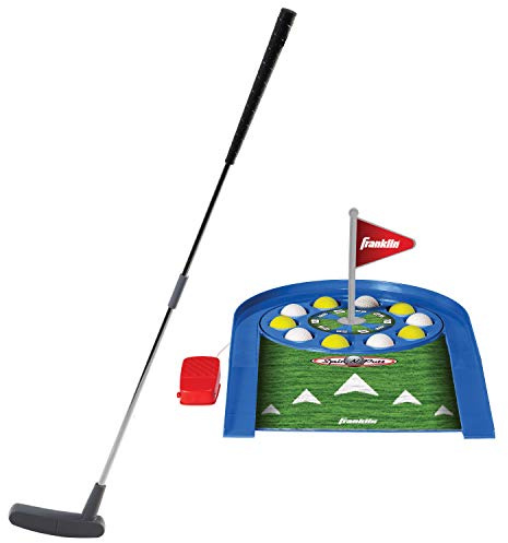 Franklin Sports Mini Putt Golfspiel für Kinder – Spin n' Putt Elektronisches Putting-Spiel – Indoor-Minigolf für Kinder + Kleinkinder – Putter + Bälle enthalten