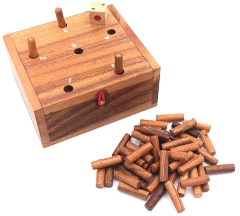 Endlich die 6 - lustiges Würfelspiel für die ganze Familie aus edlem Holz