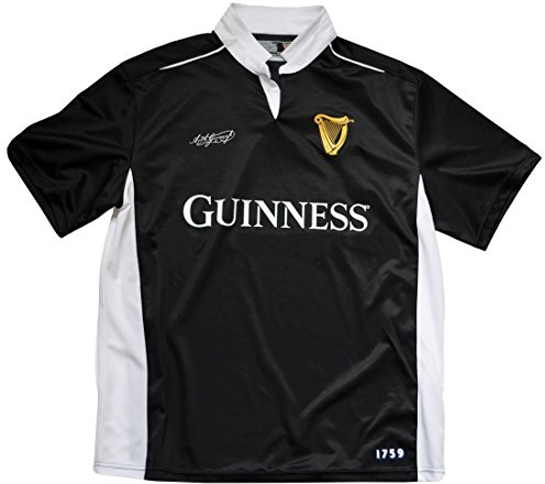 Schwarzes/weißes Guinness Performance Kurzarm-Rugby-Shirt