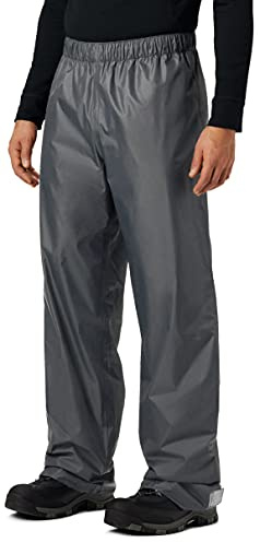 KOUDYEN Herren Regenhose Fahrrad Wasserdicht Überziehhose Wanderhose Atmungsaktiv Winddicht Outdoorhose für Skifahren Angeln Wander Grau XL
