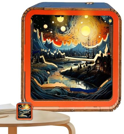 Holzpuzzle-Nachtlicht, kabelloses Holzpuzzle-3D-Nachtlicht,Puzzle-Nachtlicht - Holzpuzzles, 3D-LED-Nachtlicht, kabellos, Nachtlicht-Puzzlespielzeug für Geburtstag