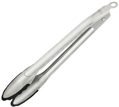 RÖSLE Gourmetzange Silikon, Hochwertige Küchenzange mit Silikonrand und patentiertem Verschlusssystem zum Grillen, Kochen und Servieren, 30 cm, Edelstahl 18/10, Spülmaschinengeeignet