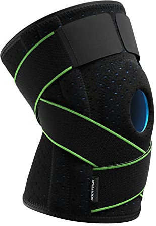 Bodyprox Kniebandage mit seitlichen Stabilisatoren und Gel-Pads für Kniescheibe, gegen Arthrose (Regular)