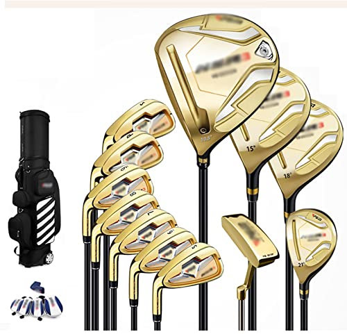 12-teiliges Golf-Set für Linkshänder, komplette Golfschläger-Sets für Herren, professioneller Golfschläger-Schaft aus Graphit-Kohlenstoffstahl mit Rollentasche
