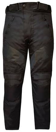 warrior gears wasserdichte Motorradhose aus Cordura-Netzgewebe für Kinder, Schwarze Motorradschutzhose für Kinder, wasserdichte Jungenhose mit CE-Schutzpanzerung, Kinderhose – Schwarz