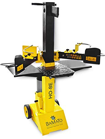 BAMATO Holzspalter HO-8E | Elektroantrieb 400 V | Spaltkraft 8 Tonnen | 485mm max. Spalthub | inkl. Phasenwender | max. Durchmesser 300mm | perfekt für Kurzholz