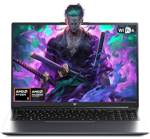 Tivique Ryzen 7 H255 Gaming Laptop, Bis zu 4,9 GHz, 16 GB RAM DDR5 4800 MHz 512 GB SSD Laptops 2026, 16 Zoll 1920FHD Display Laptops, Gaming Notebook mit Beleuchteter Tastatur, WiFi 6, Metallgehäuse