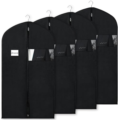 4 Stück Kleidersack 60x100cm,Anzug Schutzhülle,Staubdicht Kleidersäcke, Hochwertiger Anzug Transporttasche Atmungsaktive Anzugtasche für Anzug Jacken und Kleid Aufbewahrung Kleiderhülle,BOMEI PACK