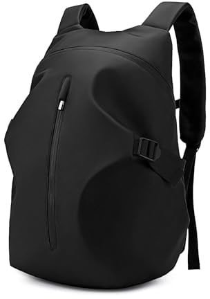 HUIDA TECH Motorrad-Rucksack, wasserabweisend, Helmfach, Fahrrad-Reiserucksack, Business-Laptop-Tasche, leicht, lässig, Tagesrucksack, schwarzer Schulrucksack