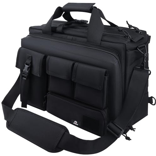 GES Multifunktions Herren Outdoor Militärische Taktische Nylon Schulter Laptop Umhängetasche Aktentasche Handtaschen Laptop Tasche Schultasche Große Genug für 15.6 Laptop/Kamera