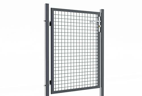 Torado® Gartentor anthrazit Metall 120 cm hoch in Doppelstabmatten Optik Gartentür Garten Türen für draußen