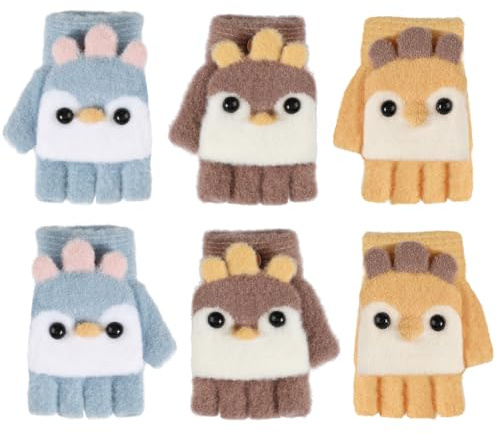 TAGVO Winterhandschuhe Fingerlose Handschuhe für Kinder 1-5 Jahre, Winter Magische Handschuhe Strickhandschuhe Thermo Elastisch, Fingerlose Cabrio Flip Top Handschuhe für Jungen Mädch