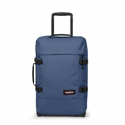 EASTPAK Tranverz S Cabin Luggage 42L (51 x 32.5 x 24 cm), Durable Rolling Suitcase, Lightweight Carry-On with Double Compartments, Telescopic Handle & TSA Lock - Powder Pilot