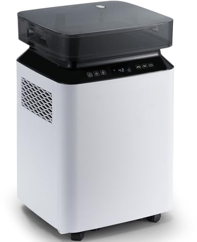 Kalopsia Raumentfeuchter Luftentfeuchter 80L/Tag mit Kondensatpumpe | Elektrischer Bautrockner mit 8L Tank Smart Hygrostat Leiser Entfeuchter für Keller Badezimmer Büro Schlafzimmer Wohnung